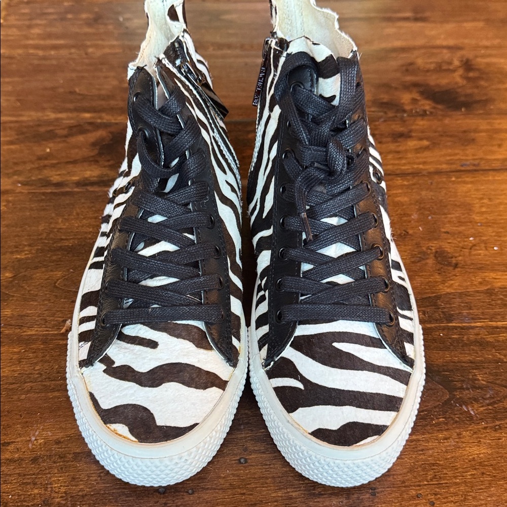 Rachel Zoe Black and White Zebra Print Sneakers